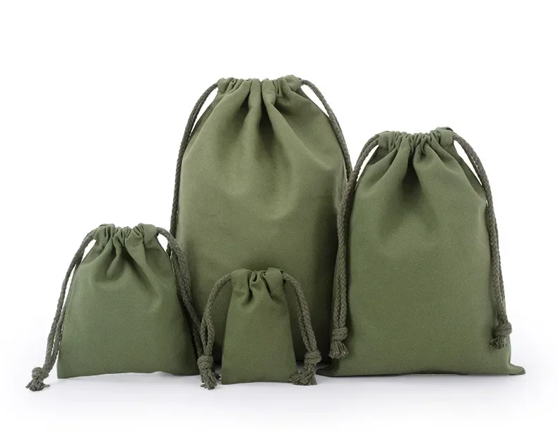 Einfarbig Schmuck Kordelzug Tasche Baumwolle Tote Organizer Handtasche Lebensmittel Einkaufstasche Tragbare Faltbare Reise Lagerung Stoff Tasche – Detail 22