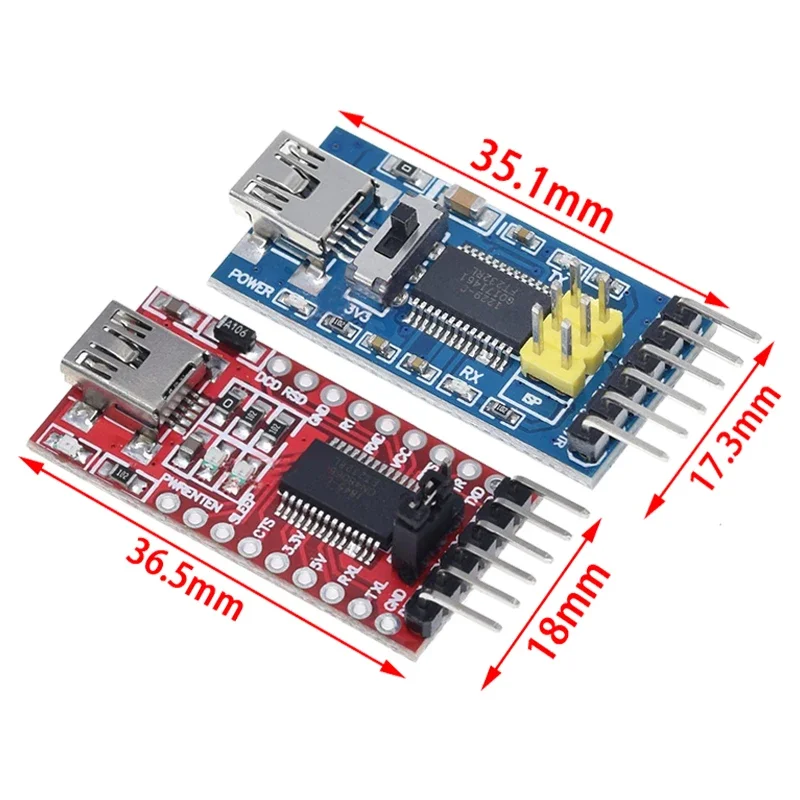 2 Moduli Adattatore USB-TTL FT232RL 3.3V/5.5V Per Arduino – Mini Porta Seriale