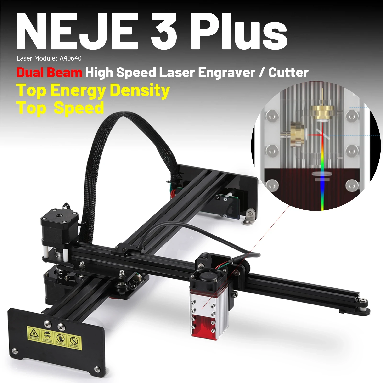 2022 NEJE 3 Plus Dual Beam Laser Engraver and Cutter, 255x420mm CNC Wood Router / Engraving / Cutting Machine wood pellet machine for sale