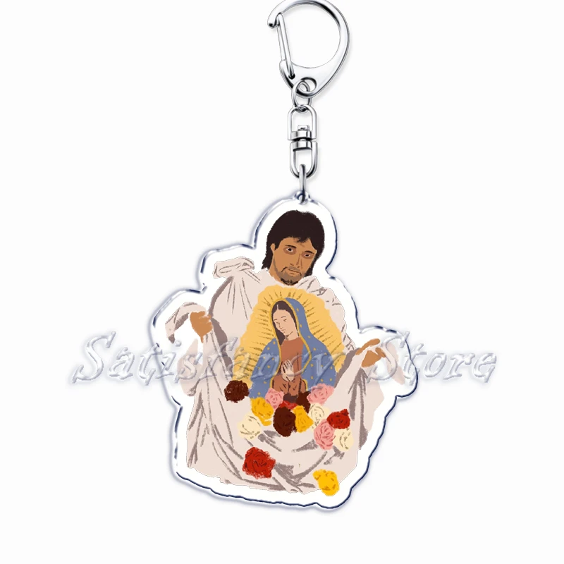 Vintage Unsere Liebe Frau von Guadalupe Mexikanische Jungfrau Maria Schlüsselanhänger Ring für Accessoires Tasche Anhänger Schlüsselanhänger Schmuck Fans Geschenke – Detail 17