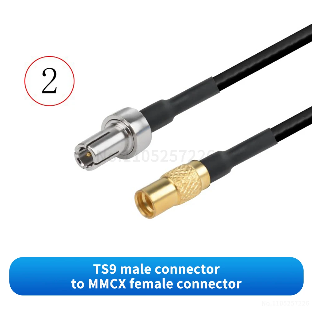 (1 Stück) TS9 auf MMCX Stecker/Buchse Adapter (RG316 schwarzes RF-Adapterkabel) TS9 auf MMCX Verlängerungskabel – Detail 3
