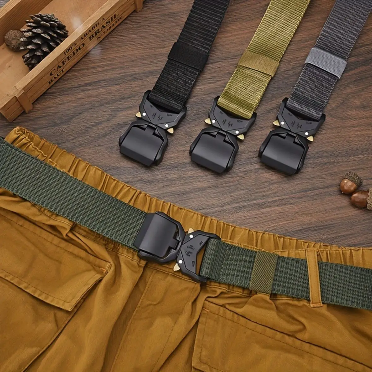 1pc Men's Belt Outdoor Tactical Belt Multi-Function Buckle Nylon Belt High Quality Alloy Buckle Belt Sports Canvas Neutral Belts