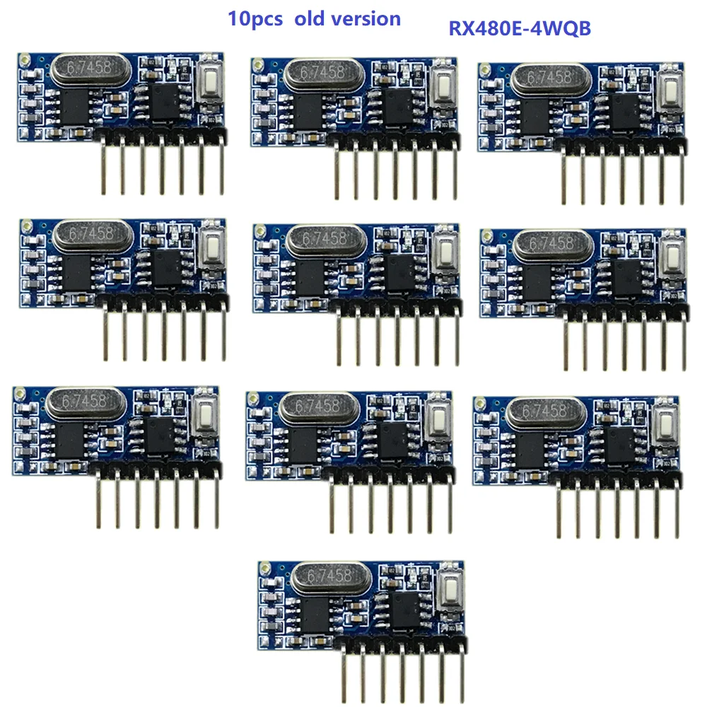 Wireless 4-Channel RF Receiver Module with Learning Code Decoder