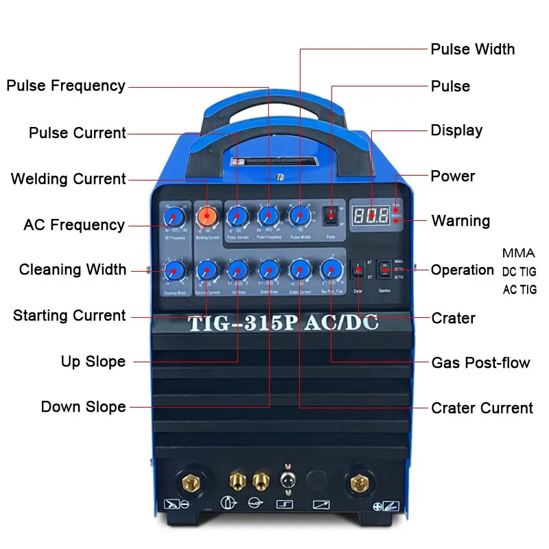 TIG315P Ac Dc Pulse Welding Machine Aluminium Welder 380 Volts 3phase 3