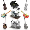 Mini 3D Metal Puzzle Musical Instrument Set Drum Bass Piano Electric Guitar Model DIY Handmade Toys For Kid Adult Jigsaw Puzzles 1