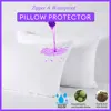 2pcs Pillow Cover Waterproof Zipper Pillow Protector Bedbug Proof & Allergy Protection Pillowcase 1