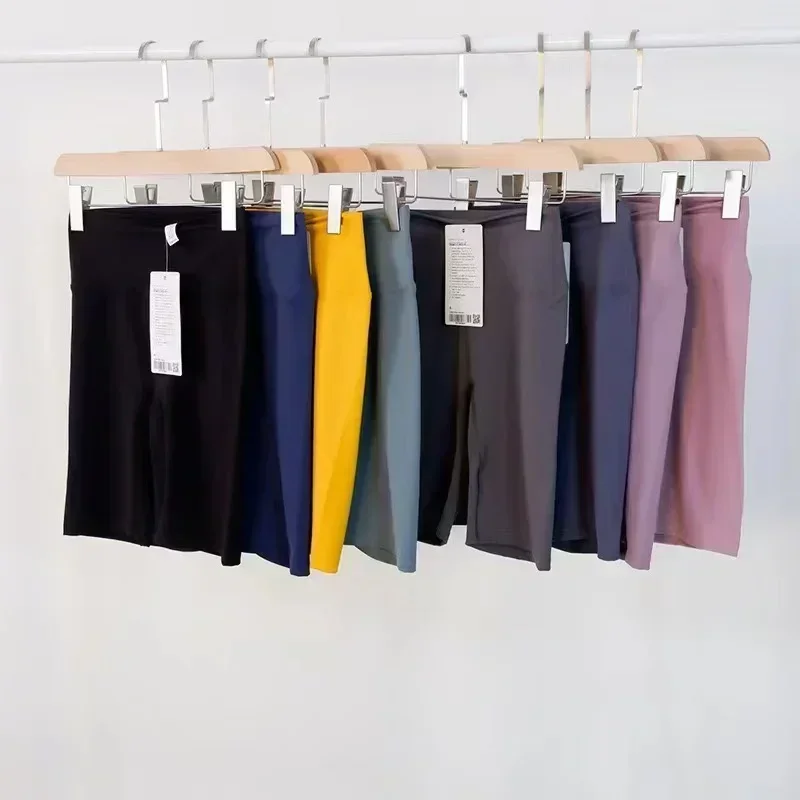 Lemon Women High Waist Sports Shorts With Pockets Quick Dry Breathable Push Up Running Fitness Workout Yoga Short Pants