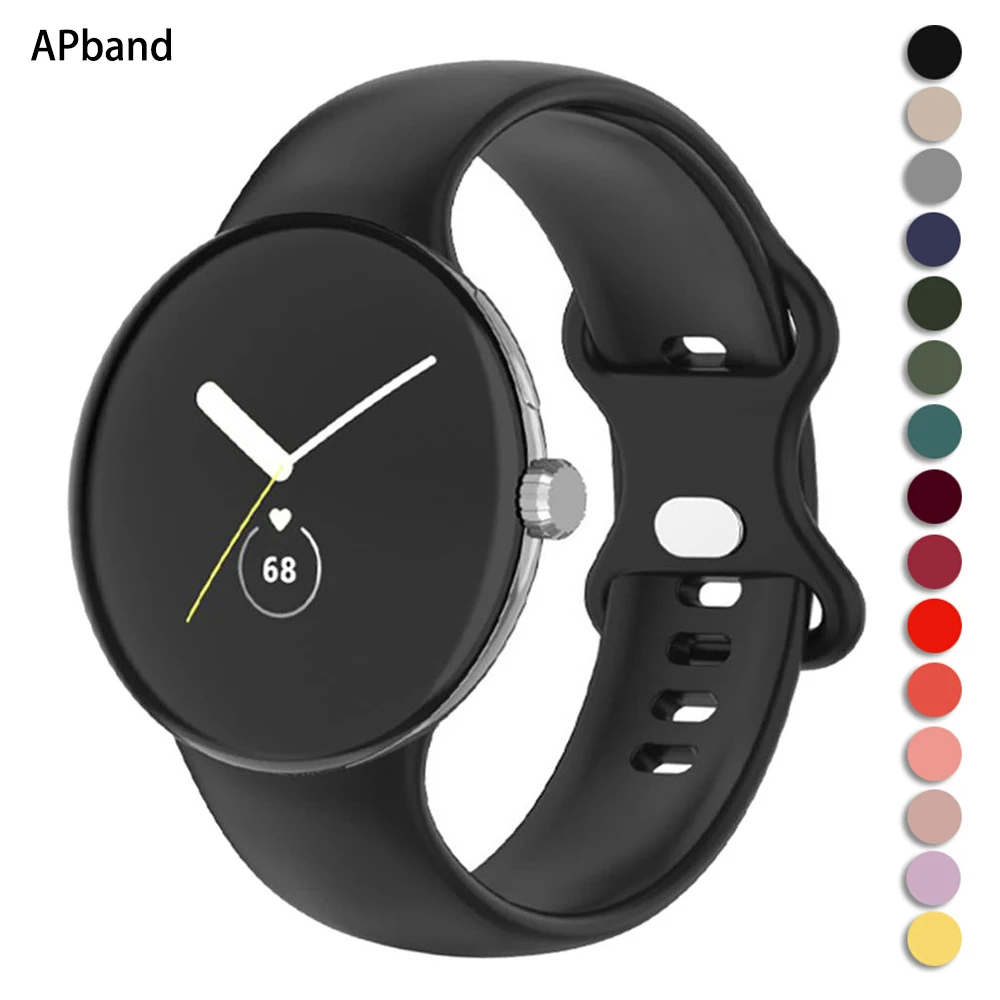 Silicone Sport Smartwatch Strap for Google Pixel Watch - No Gap Design Bracelet Accessory