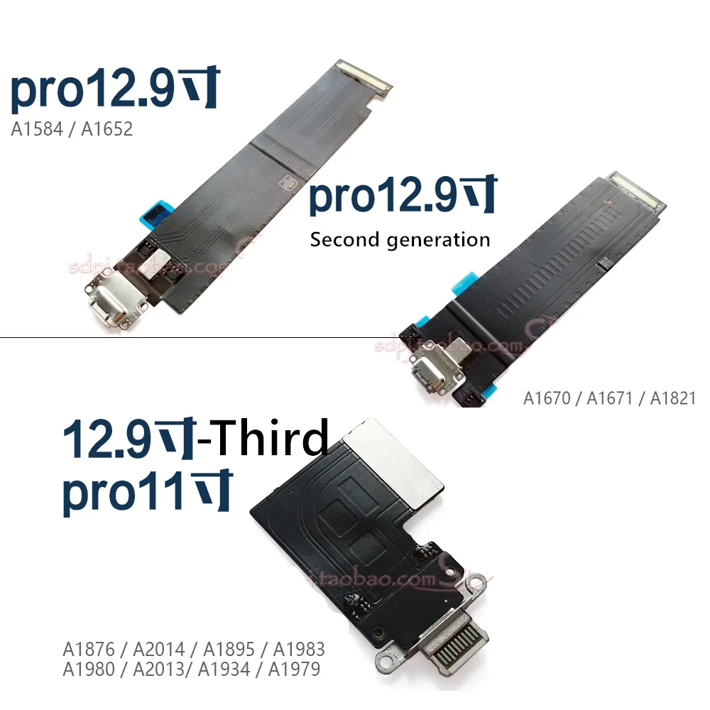 USB Charging Flex Cable For iPad Pro 11 A1980 A2013 /12.9 A1876 Charger  Port Flex Cable Usb Jack Dock Flex Ribbon Replacement