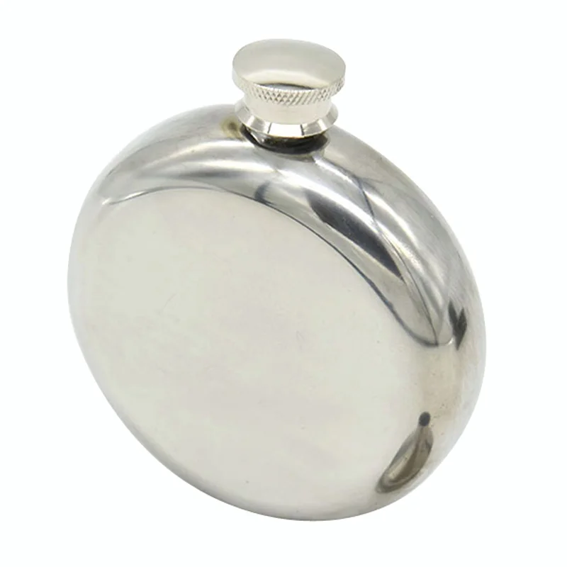 5OZ Stainless Steel Hip Flask Mini Round Alcohol Liquor Bottle High Quality Whiskey Flagon Mirror Polished Portable Pocket | Дом и сад