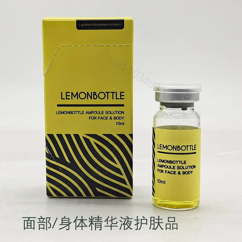 

10ml/1 vials Lemon Ampoule Solution Lipolysis Fat Dissolvers for Face and Body Lipolytic Solution V Line Slimming S Curve