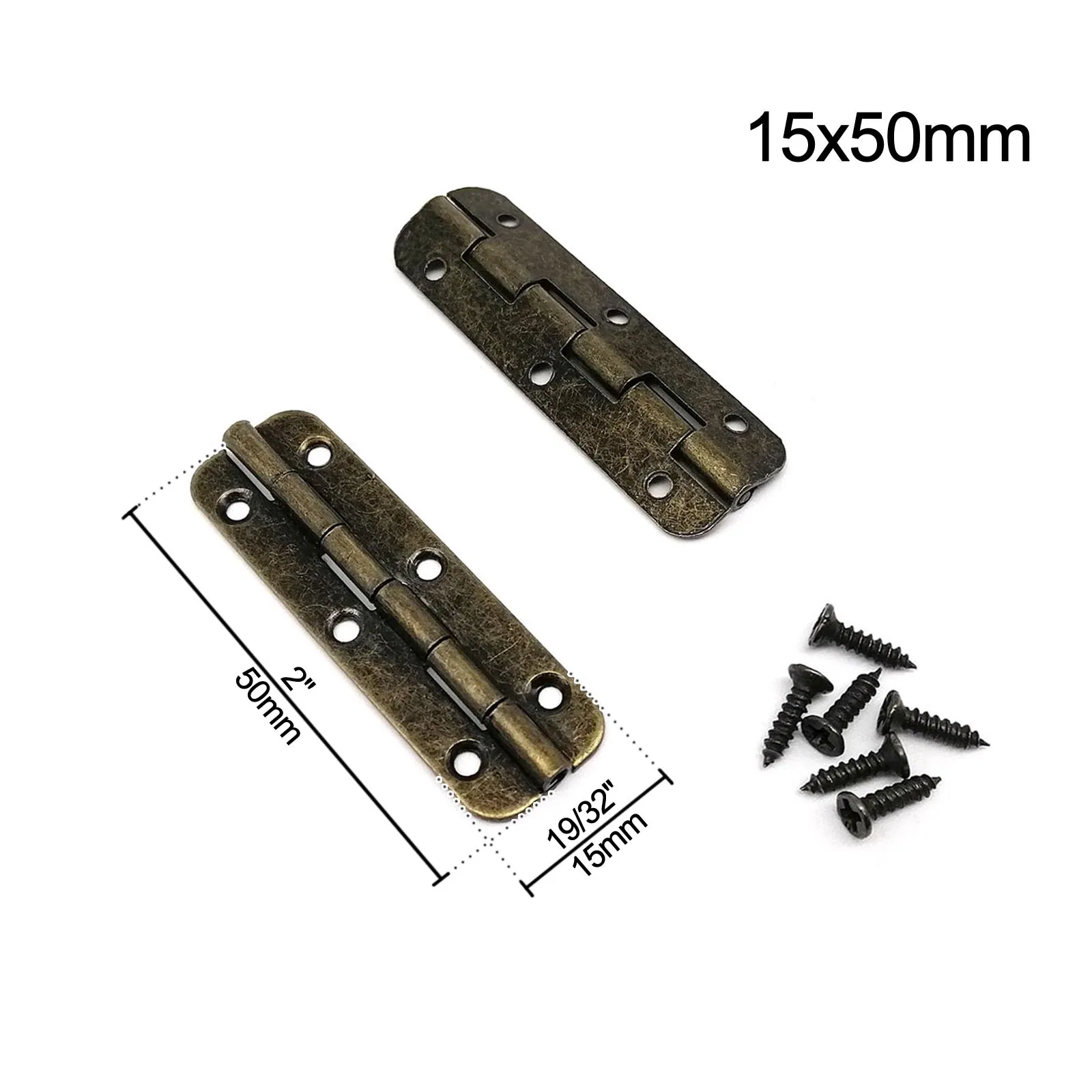 12pcs 길어진 15x50/65mm 골동품 황동 보석 가슴 선물 나무 음악 상자 와인 케이스 인형 집 캐비닛 도어 경첩 나사