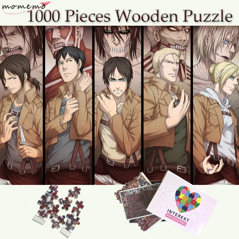 

MOMEMO Attack on Titan Cartoon Jigsaw Puzzle Wooden 1000 Pieces Puzzle Toys for Adults Teenagers Children Anime Pattern Puzzles