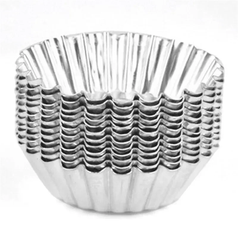 Reusable Stainless Steel Egg Tart Mold Baking Accessories Cookie Pudding Mould Mooncake Mold Pastry Tools 10 Pcs baking mold baking decorating tools