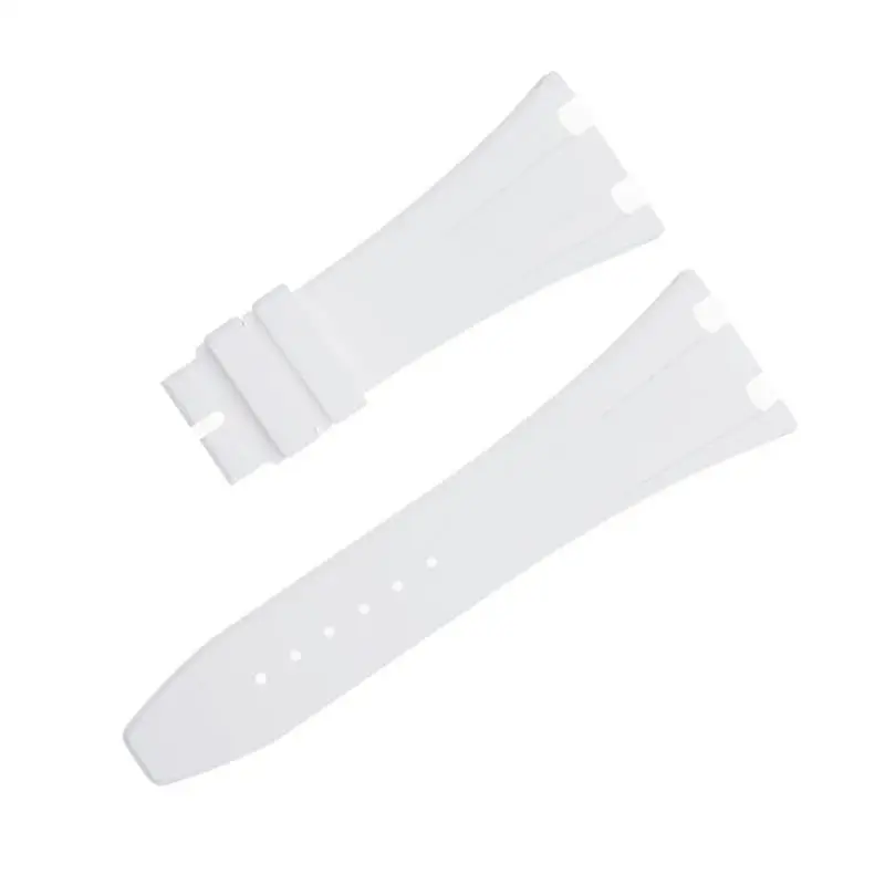 SCHIK 28mm Soft Fluororubber FKM Rubber Fit For AP Strap 26170 26176 25940 For Audemars Piguet Watch Band Folding Buckle