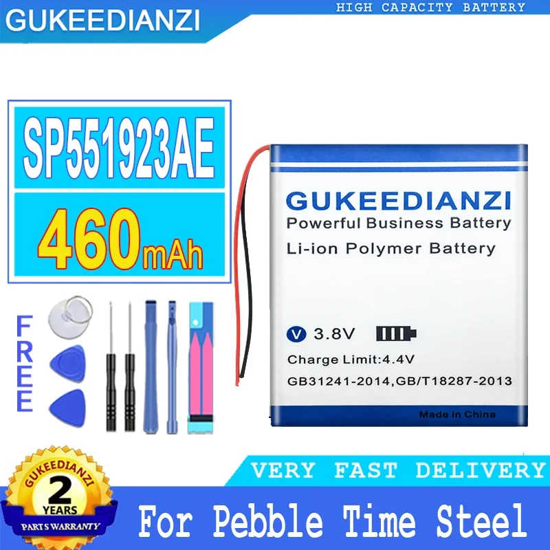 

460mAh GUKEEDIANZI Battery SP551923AE P140116 For Pebble Time Steel for pebble Classic Smart Watch Big Power Bateria
