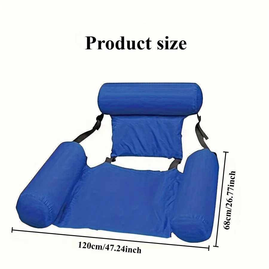 Foldable Inflatable Floating Bed Backrest Floating Drainage Chair Recliner Water Hammock