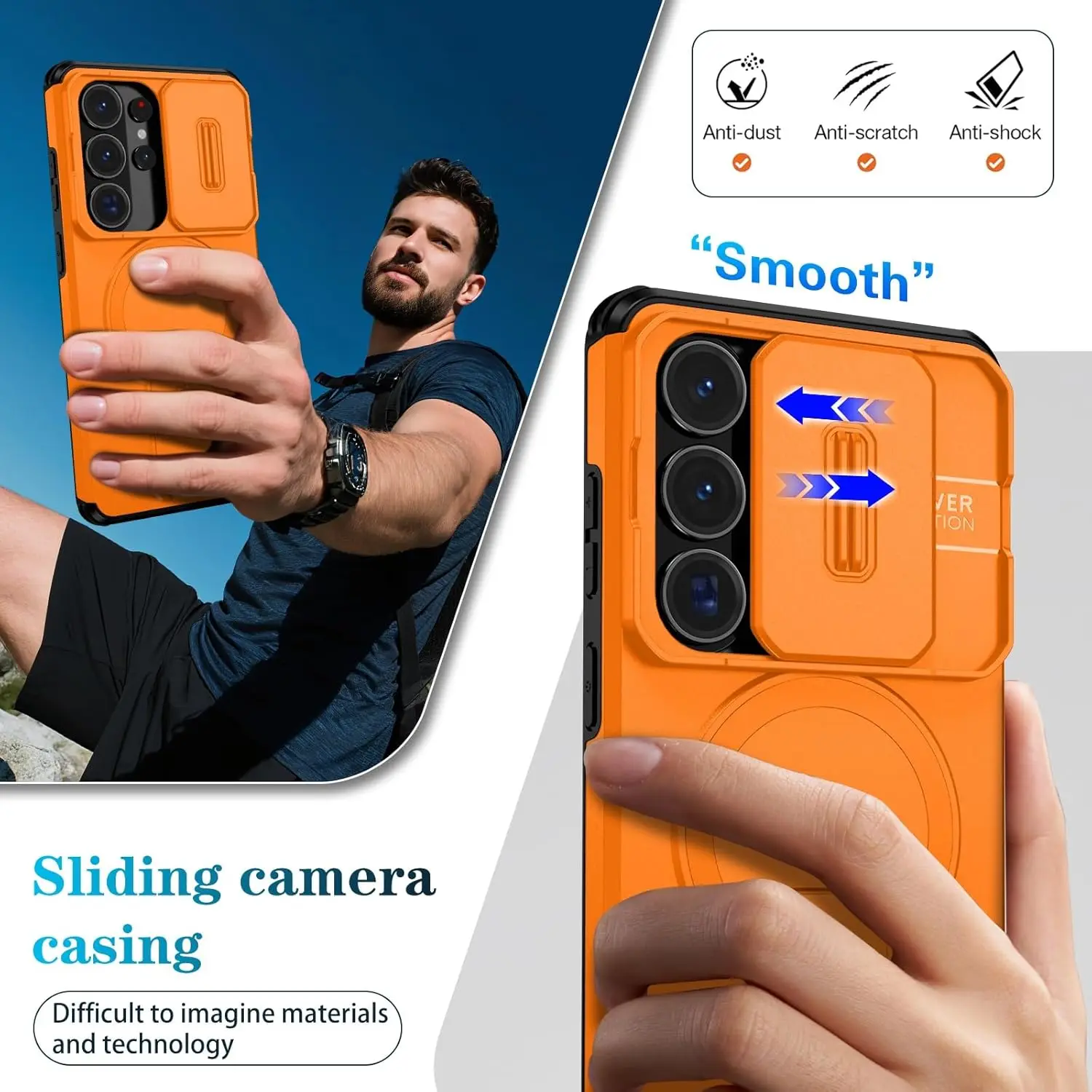 Shockproof Lens Protection Case with Holder - Multifunction Phone Cover and Camera Shell