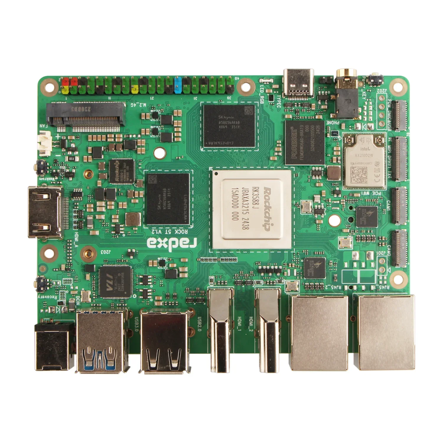 AvaCoreRadxa ROCK 5T RK3588 8코어 CPU 8K HDMI, LPDDR5 RAM, 산업용/소비자용 WiFi 6