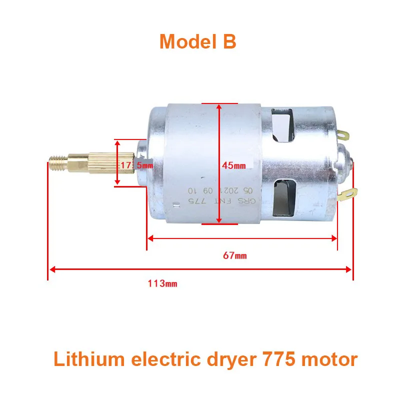 Moteur de souffleur de charge électrique sans fil, dépoussiéreur de  soufflage de suie industriel au lithium, DC, 18V-21V, 775 - AliExpress