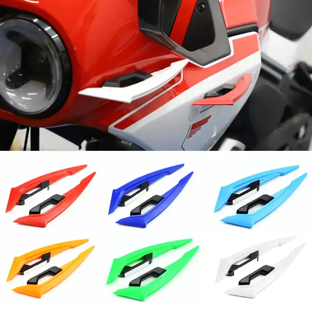 Motorcycle Winglets Front Side Spoiler Aerodynamic Wing Set Fixed Wind Wing Adhesive Decoration Stickers 2Pcs