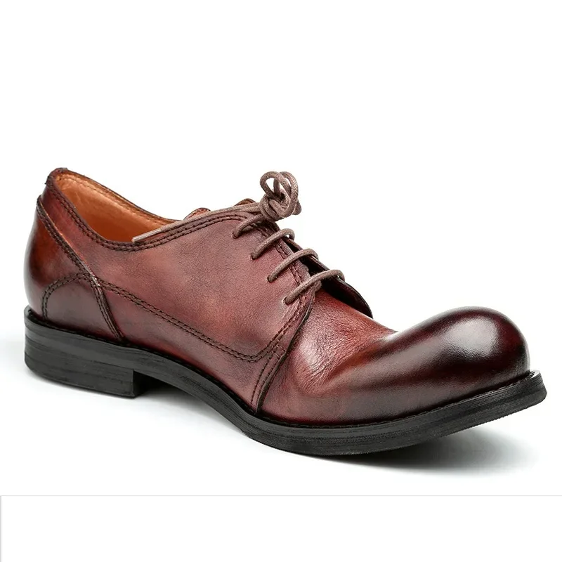 Retro men's casual leather shoes big head leather shoes spring autumn men's