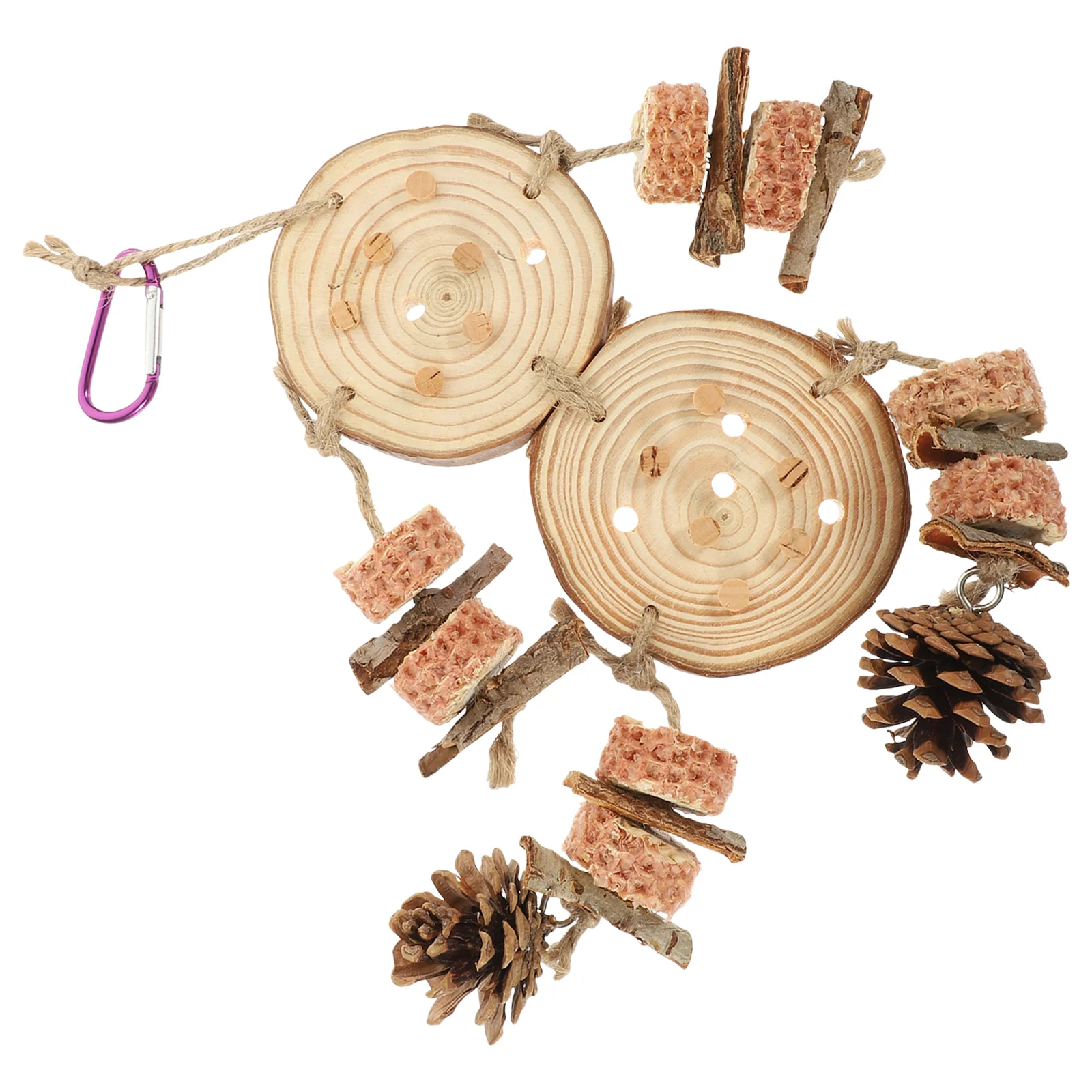 

Foraging Parrot Grinds Beak and Chews Toys Wooden Playset Cockatiel Bird Cage Hanging Plaything