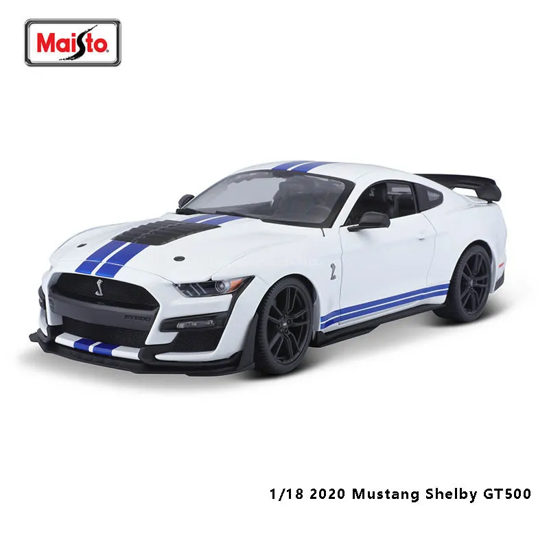 Maisto 1:18 2020 Ford Mustang Shelby GT500 White Brand Alloy Car Model Static Die Casting Model Collection Gift Toy Gift Giving