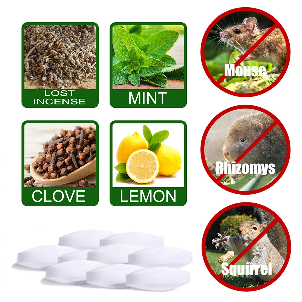 Rat Repellent Peppermint Oil Rat Repellent Set 8Pcs Pure Plant Essential Oil Sets for Outdoor Indoor Pest Insect Control