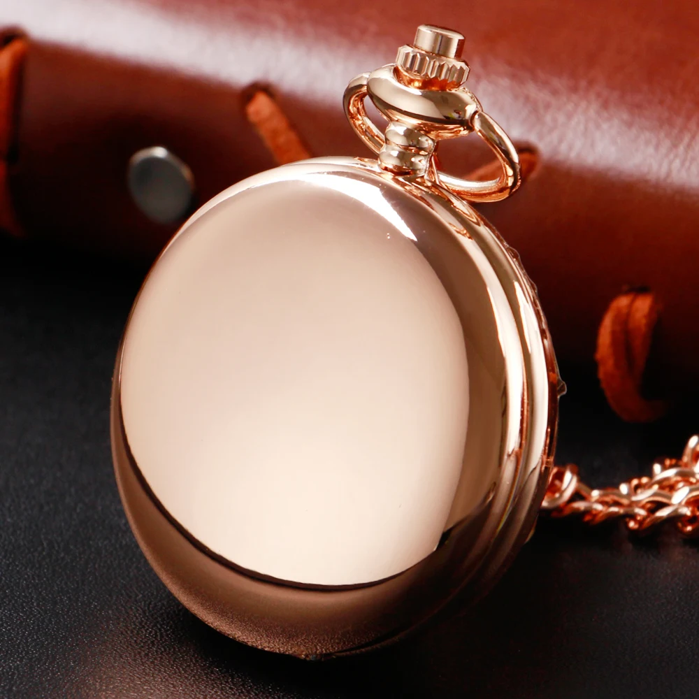 All Hunters Luxury Fashion Rose Gold Pocket Watch New Design Women's Men's Necklace Pendant Quartz Pocket FOB Watch Gifts grey retro pocket watch children s cartoon dragon design necklace quartz pocket fob watch unique gifts unisex fob clock