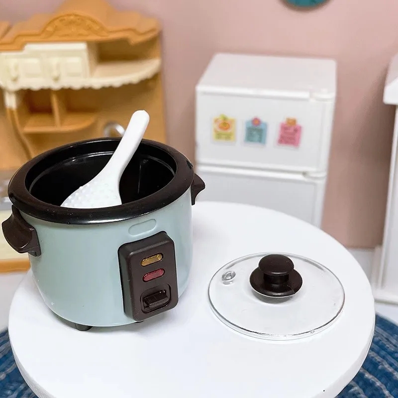 Mini Rice Cooker Scale 1/6,dollhouse Miniature Kitchen Appliances