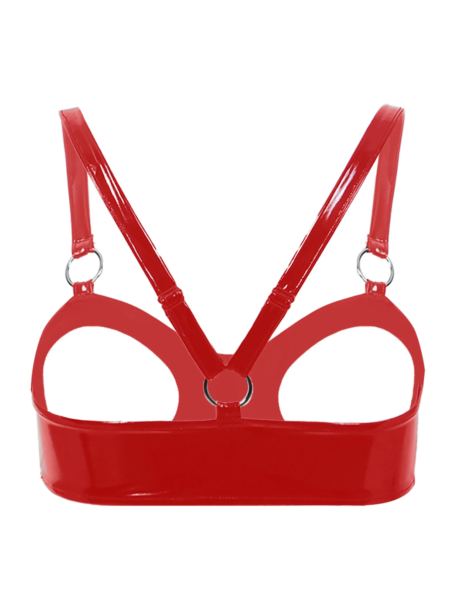 Sexy Open Cup Bra Lingerie for Womens Wet Look Patent Leather Open Nipple Exposed Breasts Bralette Clubwear erotic lingerie