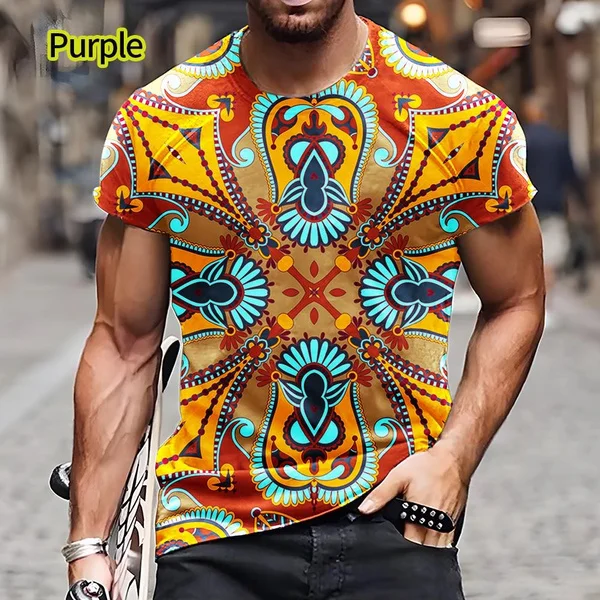 Camiseta Manga Corta Cuello Redondo Hombres Impresión En 3d