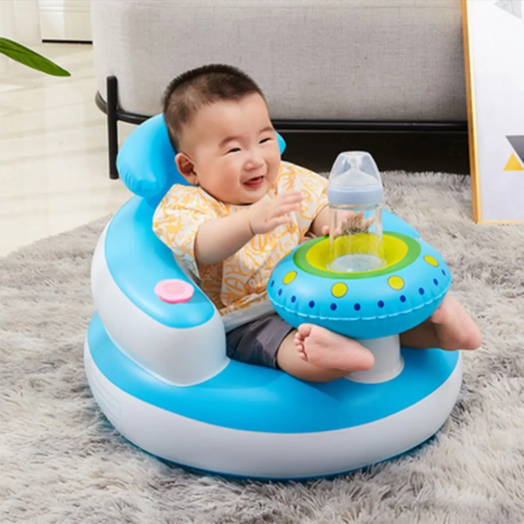 

Baby Multifunctional Seat Inflatable Sofa Bath Seat Toys Baby Feeding Chair for Toddlers Learning Resting Bathing Infant Seat