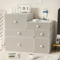 DIY Stackable white plastic desktop storage box student dormitory office storage small drawer box Table Desktop Stationery Box 6