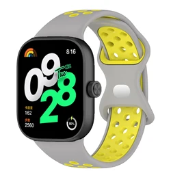 Breathable Silicone Sports Strap Replacement Wristband - Universal Fit for Smartwatch Accessories (9 Grey Yellow)