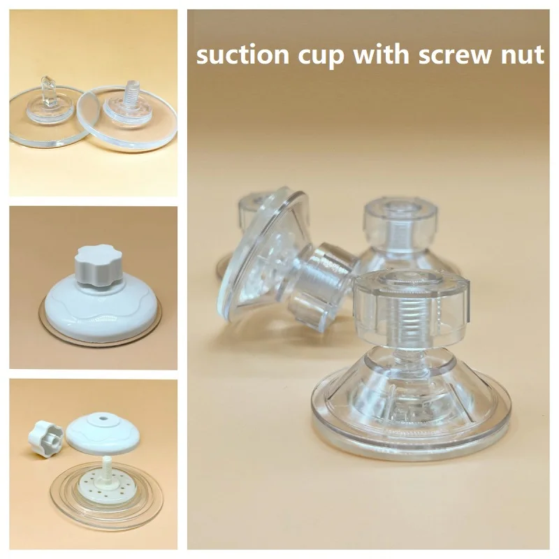 Strong Screw Nut Suction Cup 5 Pcs 4.5cm Hand Tighten Adjustment Turtle Platform Sucker with Press Cap Nut Screw Hook for Glass aquarium accessories,aquarium suction cup