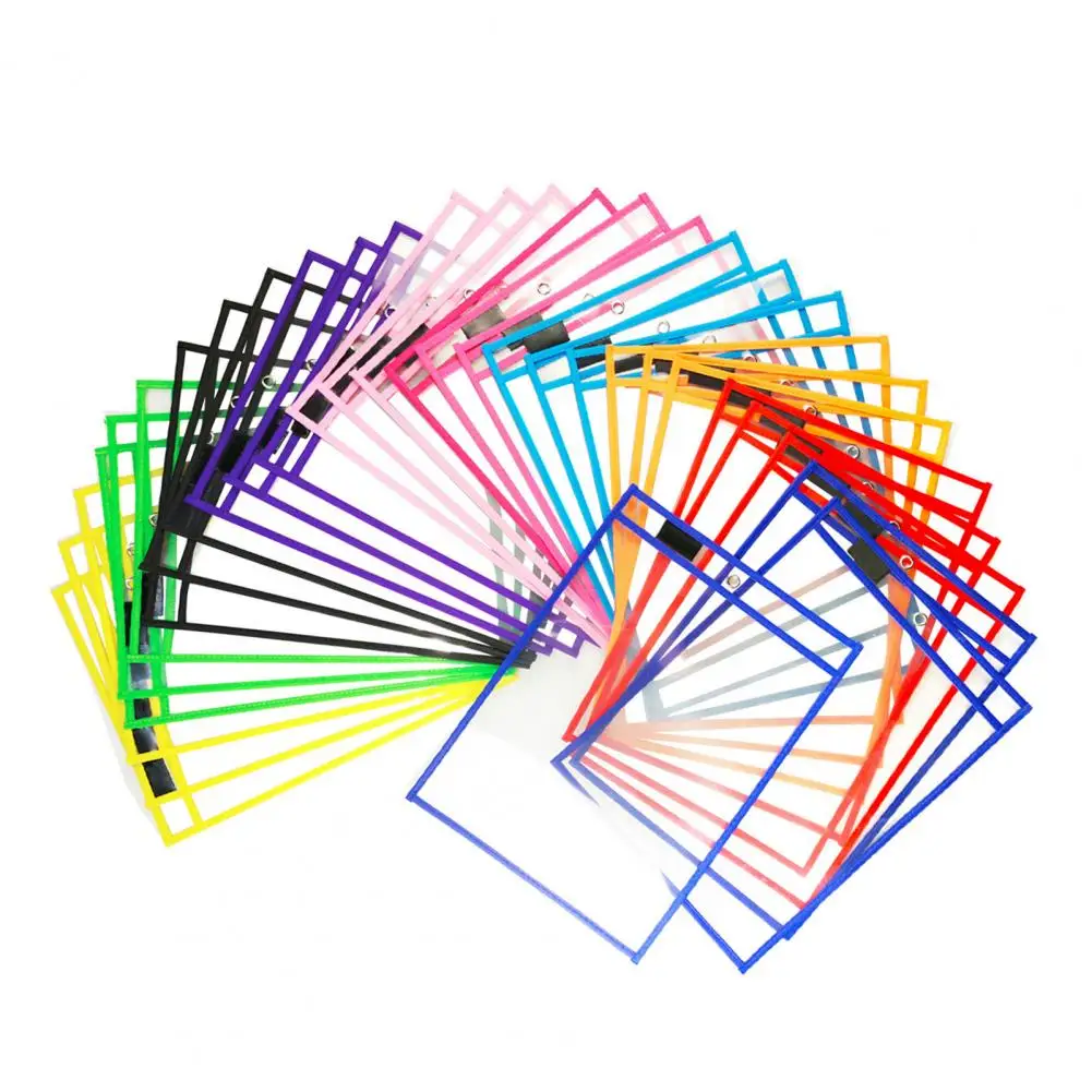 

6/10Pcs Dry Erase Pockets Smooth Writing Transparent Visible PVC Dry Erase File Bag Writing And Wiping Bag School Supplies