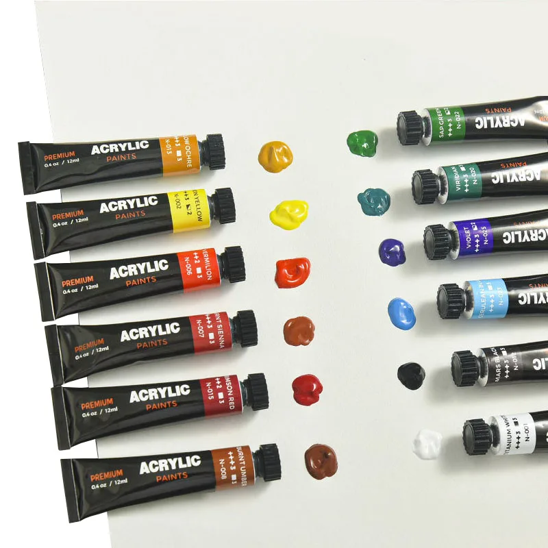 Acrylic Paint Set 24 Colours 12ml, Non Toxic Non Fading, Rich Pigment for  Kids, Adults, Beginner & Professional Artists - AliExpress