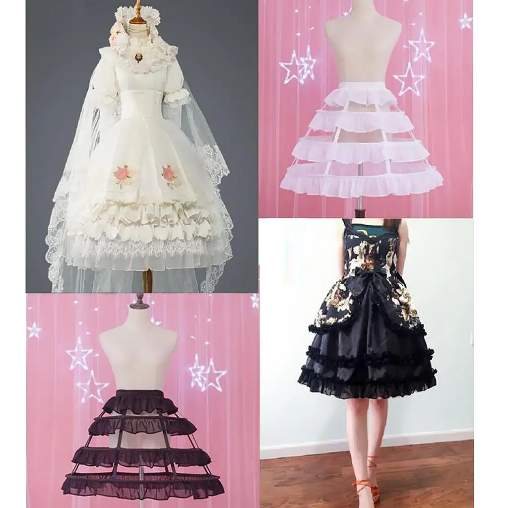 Wedding Dress Petticoat Crinoline Slips Half Slip White Black 48cm Underskirt Hoopskirt Ball Gown Bridal Dress Hoop