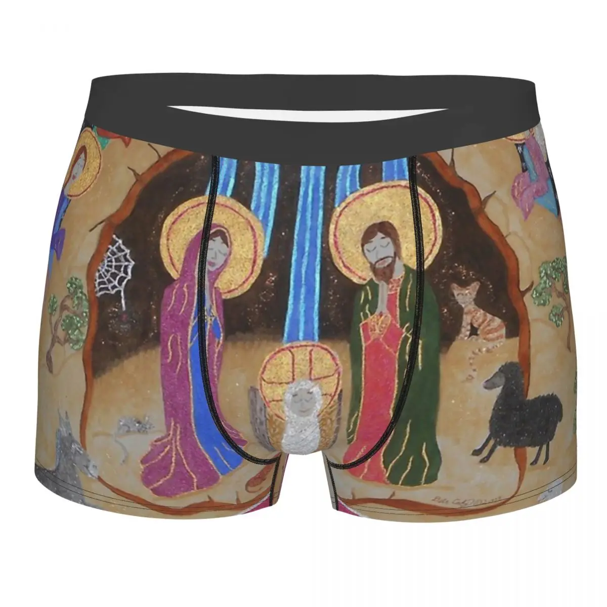 

Jesus Christ Nativity Silent Night Nativity Underpants Breathbale Panties Men's Underwear Comfortable Shorts Boxer Briefs