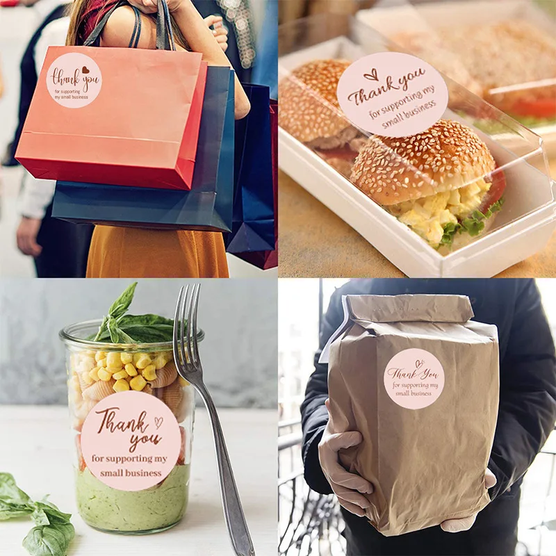 30-500Pcs Greeting Tags Thank You For Your Order Kraft Paper Card Shop Gift Decoration Sticker Wedding Small Business Invitation