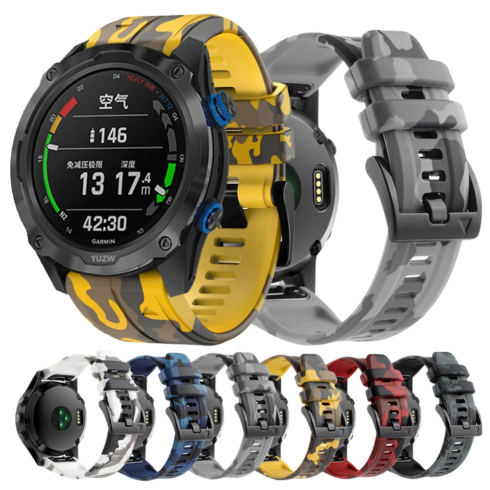 Cinturino In Silicone Morbido Mimetico Per Garmin Enduro 2 Descent Mk2/Mk2I/Mk1/Epix Gen 2 Pro G1 Band Quickfit 22 26Mm Cinturino Sportivo