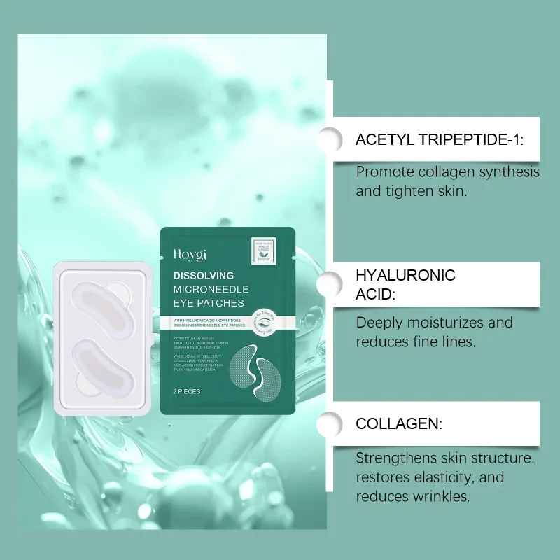 Dissolving Microneedle Eye Patches Remove Eye Bag Puffiness Dark Circles Fat Granules Anti-aging Brightening Youthful Skin