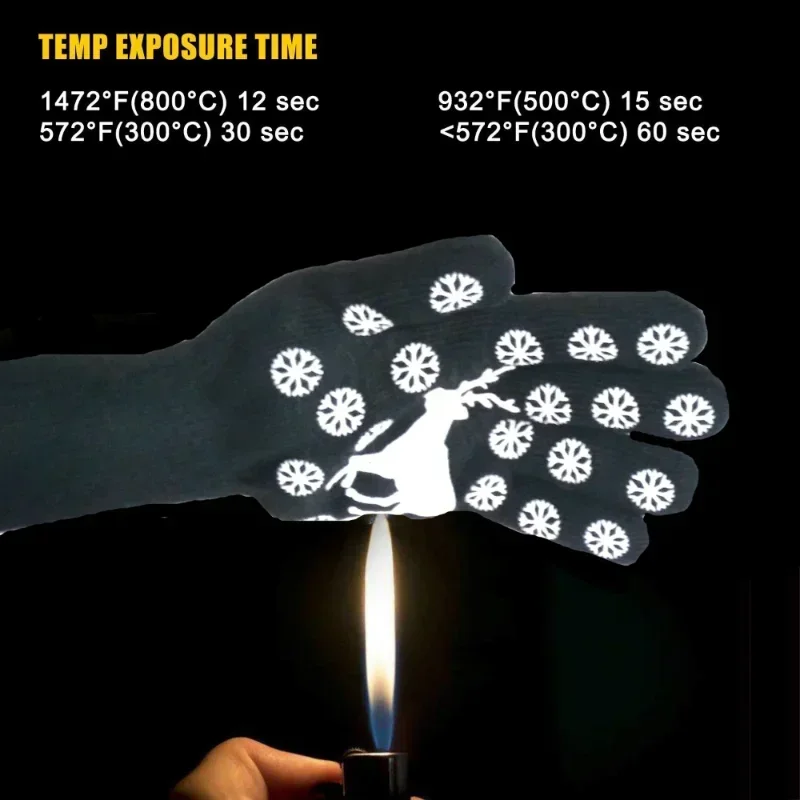 Silicone Oven Mitts Kitchen Gloves Silicone Oven Gloves One Piece BBQ Gloves High Temperature Resistance Oven Mitts 500 800 Degrees Fireproof Barbecue Heat Insulation Microwave Gloves