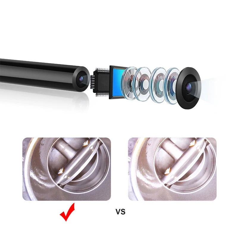 OV5693 USB 2.0 카메라 모듈 5MP HD 자동 초점 기능 및 6개 LED 조명과 케이스 (12.6mm) 산업용 검사 및 자동차 수리용