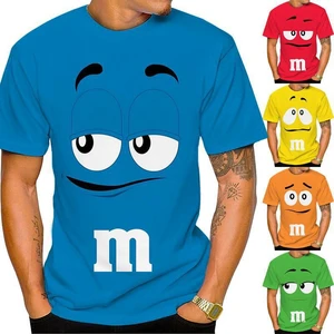 Новинка 2023, забавная футболка M & M's с 3D рисунком Шоколадных Бобов, Повседневная футболка унисекс с коротким рукавом, модные детские топы, 100-6XL