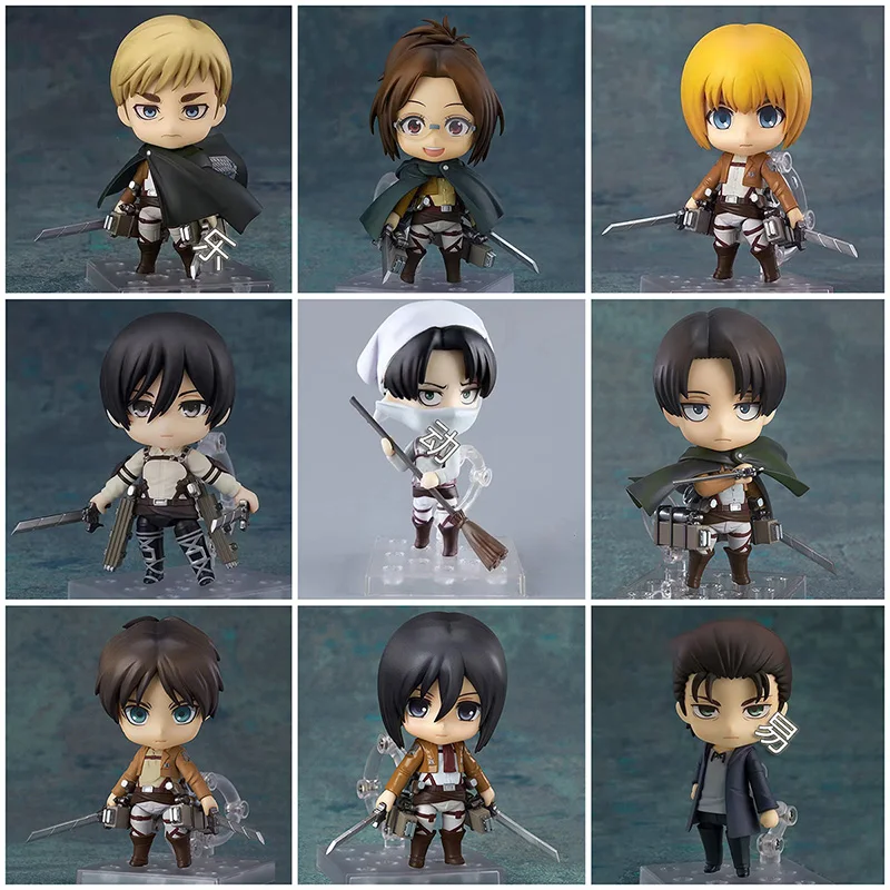Attack On Titan Anime Action Figures - Hange Zoe, Eren Jaeger & Mikasa Ackerman Movable Dolls Ornament Gift
