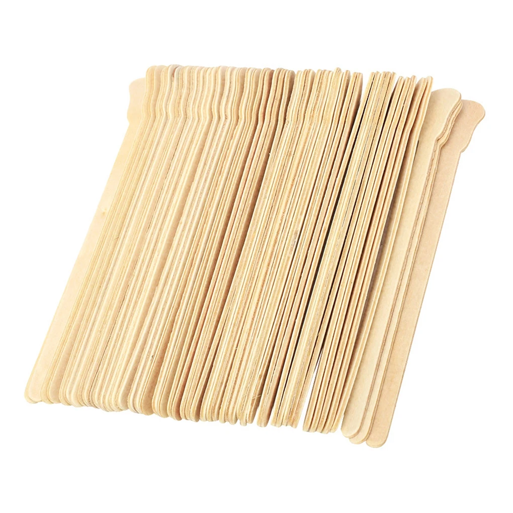 

100 Pieces Wax Sticks Eyebrow Wax Wooden Waxing Sticks Cosmetic Package