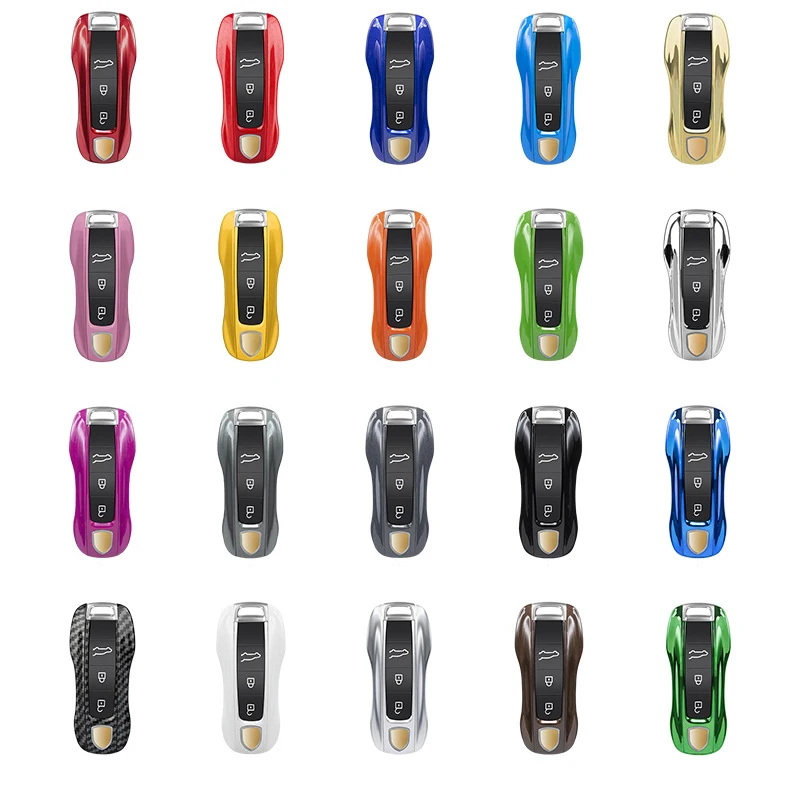 Key Case Cover Key Case Car Key Shell Solid Color ABS Car Key Case Cover Accessories For Porsche Panamera Cayenne 911 Taycan